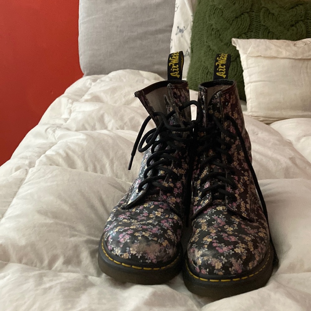 Floral Dr. Martens. Not damaged and only worn a few times.